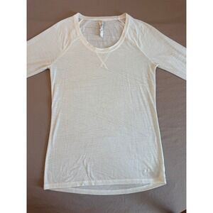 Under Armour Allseason‎ Gear White Long Sleeve Athletic Gym Top SM Workout Layer
